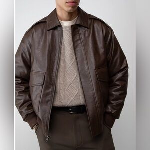 OAK + FORT bomber jacket Vegan Leather Men’s Coat. NWT Mens M